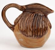 LITHGOW POTTERY face jug in the manner of Martin Brothers, impressed kangaroo mark to base "Lithgow", 15cm high - 4