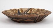 GLORIA FLETCHER THANCOUPIE stoneware bowl with oxide decoration adorned with a bird, incised signature to base "Thancoupie", 36cm wide - 3