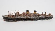 ROBERT RAPSON (New Zealand) painted and glazed ceramic shipping sculptures, (19 pieces), most signed, the ship 42cm long - 2