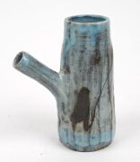 MITSUO SHOJI&nbsp;pottery sauce pourer and two pottery vases, (3 items), each signed to the base, with accompanying documentation, the largest 22cm high - 2