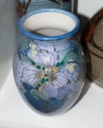 Nine assorted pottery vases including ERIC JUCKERT grape vase, the largest 28cm high - 2
