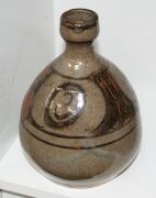 Nine assorted pottery vases including ERIC JUCKERT grape vase, the largest 28cm high - 6