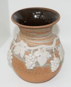 Nine assorted pottery vases including ERIC JUCKERT grape vase, the largest 28cm high - 8