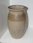 Nine assorted pottery vases including ERIC JUCKERT grape vase, the largest 28cm high - 14