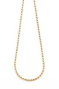 NECKLACES: Two 14ct gold necklaces. 16 grams.