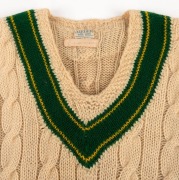 CLARRIE GRIMMETT'S 1930 AUSTRALIAN TEAM long sleeved jumper, with "Jaeger Pure Wool" label to inside collar and with additional label marked "C. GRIMMETT" in pen. The Jaeger Company, Ltd of Great Britain had an official contract with the Australian team. - 3