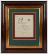 PRINCES PLAIN CRICKET CLUB (originally West Kent C.C.), original copper engraved notice headed "1817" advising of the days and time "Wickets to be Pitched" for that season and depicting a batsman awaiting a ball. A manuscript endorsement at the foot reads - 2