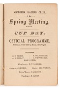 VICTORIA RACING CLUB, SPRING MEETING, 1881, Cup Day Official Programme. Complete and without annotations. The 1881 Melbourne cup was won by Zulu, a 50/1 outsider in the field&nbsp;of 33 runners. - 2