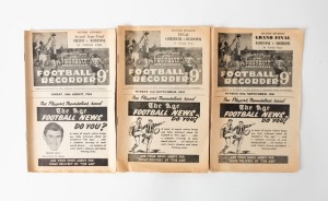 VICTORIAN FOOTBALL ASSOCIATION "FOOTBALL RECORDER"  Second Division 1961 Special Editions for the the Final (Camberwell v Dandenong) and the Grand Final (Dandenong v Northcote) and the 1962 2nd Semi-Final (Preston v Dandenong). (Total: 3).