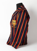 SOUTH AUSTRALIAN CRICKET ASSOCIATION, Clarrie Grimmett's blazer, blue wool with red and yellow stripes, embroidered with the initials of the South Australian Cricket Association and their logo in red, gold, black and white thread, circa 1936. Label of Joh - 4