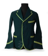 AUSTRALIAN TOUR OF ENGLAND, 1934, pure wool blazer by "Speedway" in green wool to match the Australian Test Team blazer, with green and gold trim edges and retaining the Speedway High Grade Clothing" maker's label recording Grimmett's name, measurements a - 2