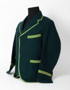 AUSTRALIAN TOUR OF ENGLAND, 1934, pure wool blazer by "Speedway" in green wool to match the Australian Test Team blazer, with green and gold trim edges and retaining the Speedway High Grade Clothing" maker's label recording Grimmett's name, measurements a - 3