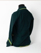 AUSTRALIAN TOUR OF ENGLAND, 1934, pure wool blazer by "Speedway" in green wool to match the Australian Test Team blazer, with green and gold trim edges and retaining the Speedway High Grade Clothing" maker's label recording Grimmett's name, measurements a - 5