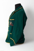 AUSTRALIAN 1934 TEST TEAM BLAZER, Clarrie Grimmett's Test blazer worn on his tour of England; green wool with yellow trim, embroidered with the Australian coat of arms in gold and silver wire and coloured thread incorporating the date "1934"; Farmer's Syd - 4