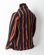 SOUTH AUSTRALIAN CRICKET ASSOCIATION, Clarrie Grimmett's blazer, blue wool with red and yellow stripes, embroidered with the initials of the South Australian Cricket Association and their logo in red, gold, black and white thread, circa 1939/40. Label of - 5