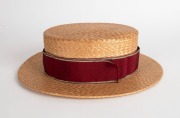 A Queensland rugby union straw boater with maroon headband embroidered with "Q" and "1903"; internal silk lining in tact with the maker's name "Voigt Bros., Tailors & Mercers. Warwick" on the label. - 3