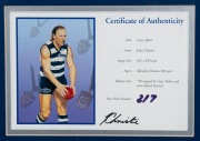 GARY ABLETT SNR: Limited edition lithographic poster mounted together with a photograph of Ablett signing the piece and a certificate of authenticity signed by the artist, John Christie; #217/750. Framed and glazed, overall 128 x 89cm - 4