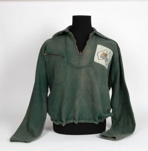1948 LONDON OLYMPICS: Jim Armstrong's Australian Team green tracksuit top. Embroidered Australian map and coat of arms to left breast; MSD Olympic label at collar.