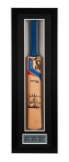 Full-size Kookaburra Recoil 250 cricket bat signed by West Indian greats Sir Vivian Richards, Michael Holding, and Joel Garner. Attractively-presented in a custom-built glass-fronted display case. 110 x 35cm. Accompanied by two photographs of the crickete