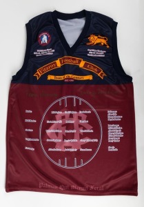FITZROY FOOTBALL CLUB Team of the Century 1897 - 1996 souvenir jersey signed by Kevin Murray (Captain) and Garry Wilson (Vice Captain). With CofA.