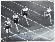 1956 MELBOURNE OLYMPICS: SHIRLEY STRICKLAND, MARJORIE JACKSON & BETTY CUTHBERT five individually signed action photographs of each "Golden Girl", (15 items), each 16 x 20cm. - 2