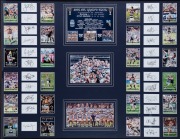 GEELONG CATS: 2007 AFL Grand Final display featuring 23 original signatures&nbsp;of the team, individual photographs and team photographs. Accompanied by Certificate of Authenticity.&nbsp;Framed and glazed, overall 80 x 100cm. - 2