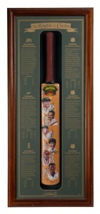 THE KNIGHTS OF CRICKET, full size cricket bat, with signatures of Sir Donald Bradman, Sir Richard Hadlee, Sir Colin Cowdrey, Sir Garfield Sobers, Sir Clyde Walcott & Sir Everton Weekes, mounted in an attractive display case, overall 47x108cm. Accompanied by the original certificate of authenticity and limitation, No.248/480.