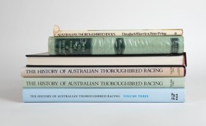 'The History of Australian Thoroughbred Racing' by Freedman and Lemon (1987 - 2008) in three volumes, plus three other hardcover books on thoroughbred breeding and racing. (Six vols.)