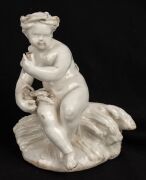Three antique English porcelain statues of seated figures, 18th/19th century, the largest 13cm high - 2