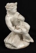 Three antique English porcelain statues of seated figures, 18th/19th century, the largest 13cm high - 3
