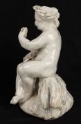 Three antique English porcelain statues of seated figures, 18th/19th century, the largest 13cm high - 5