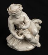 Three antique English porcelain statues of seated figures, 18th/19th century, the largest 13cm high - 7