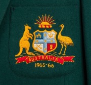 TOM VIEVERS' AUSTRALIAN TEST TEAM BLAZER dated 1965-66 on the embroidered pocket, issued to Vievers&nbsp;for the Ashes Series against England in Australia. With his name in manuscript to the lining of the inside pocket. Vievers made 83 runs in his 5 innings, - 7