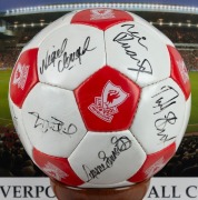 The 1992 FA CUP FINAL - LIVERPOOL 2 - SUNDERLAND 0 A souvenir Liverpool Football Club football signed by the team members, including Michael Thomas and Ian Rush, who kicked the two goals. Attractively presented in a perspex case with a fitted timber base. - 2