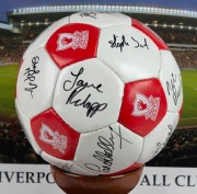 The 1992 FA CUP FINAL - LIVERPOOL 2 - SUNDERLAND 0 A souvenir Liverpool Football Club football signed by the team members, including Michael Thomas and Ian Rush, who kicked the two goals. Attractively presented in a perspex case with a fitted timber base. - 5