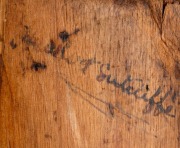 A full-size Herbert Sutcliffe Autograph bat by Stuart Surridge & Co. Limited with his impressed autograph below the words "YORKS XI ENGLAND XI"; signed verso in ink in the ownership position "Herbert Sutcliffe" 87cm long in a custom-built presentation cas - 5