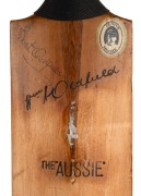 WILLIAM ALBERT (BERT) OLDFIELD (1894 - 1976) A full-size "THE AUSSIE W.A. Oldfield" triple-spring cricket bat by Gunn & Moore Makers of Nottingham, with the impressed autograph of Oldfield on the rear of the blade, together with an original 'Bert Oldfield - 4