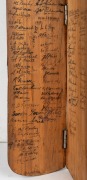 THE BODYLINE SERIES - 3rd TEST MATCH, ADELAIDE, January 1933 A full-size cricket bat, the blade carefully split and expertly hinged to provide two flat surfaces for the collection of signatures, of which an important assemblage has been gathered over a fo - 7