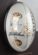 Federation Football Cup May 6th 2001. Collingwood v Carlton. A specially branded white football bearing logos of both clubs, signed by the captains, Mick Malthouse and Nathan Buckley, together with a photo of the two with the Cup after the game had been p - 2