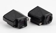 NIPPON KOGAKU: Two black c. 1960s&nbsp;Nikon F type 5 Eye Level Finders, one with bottom cap. (2 items) - 2