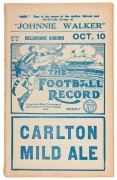 1925 FINALS SERIES FOOTBALL RECORDS: A complete set comprising of&nbsp; September 19th, the Semi-Final between Essendon and Collingwood; September 26th, the Second Semi-Final between Geelong and Melbourne; October 3rd, the Preliminary Final between Melbourne a - 4