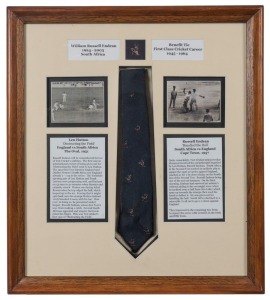 WILLIAM RUSSELL ENDEAN, South Africa (1924-2003): A framed display explaining and illustrating the two most remarkable events in Endean's career, "The Obstructing the Field" dismissal of Len Hutton at The Oval, 1951 and "The Handled the Ball" dismissal of