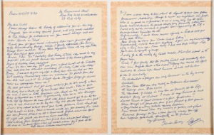 Hunter Laurie "Stork" HENDRY (1895 – 1988) played for New South Wales, Victoria and Australia: A collection of thirteen original letters from Hendry to Cooke (1980 to 1987), a framed display which includes a signed photograph, plus other items.