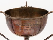 "THE ADELAIDE CUP, 1928" Silver trophy mounted on a wooden plinth and engraved "WON BY MESS.RS H.P. WATSONS & R.C. BAKERS c.g. 'altimeter' Time only 2 min, 44 sec. (RECORD)" Overall height 26cm - 2