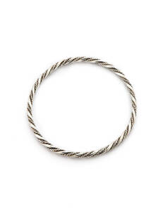 GEORG JENSEN: Four silver rings together with an unsigned silver twist bangle.