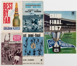 THE 1967 FINALS SERIES: First Semi-Final (Geelong defeats Collingwood); Second Semi-Final (Richmond defeats Carlton); the Preliminary Final (Geelong defeats Carlton) and the Grand Final (Richmond defeats Geelong by 9 points). (4 items). Another set, as ab