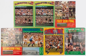 THE EXPANDED 1977 FINALS SERIES: Elimination Final (Richmond defeats South Melbourne), Qualifying Final (Hawthorn defeats North Melbourne), First Semi-Final (North Melbourne defeats Richmond), Second Semi-Final (Collingwood defeats Hawthorn by 2 points), 