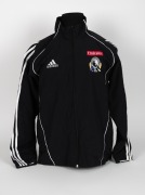Nathan Buckley&rsquo;s Collingwood players&rsquo; jacket, circa 2006. Black adidas full-zip jacket with adidas logo top right, Emirates top left and Collingwood logo beneath that. Fly Emirates single line logo on reverse.