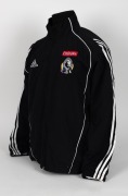 Nathan Buckley&rsquo;s Collingwood players&rsquo; jacket, circa 2006. Black adidas full-zip jacket with adidas logo top right, Emirates top left and Collingwood logo beneath that. Fly Emirates single line logo on reverse. - 2