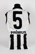 Nathan Buckley&rsquo;s Collingwood guernsey 2000. Home guernsey&nbsp;made by Adidas ("XX Large"), with AFL Emirates and adidas branding in addition to a combined label sewn on at lower left. Match worn by Buckley during the season. Unframed. - 4